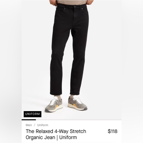 Everlane Men’s The Relaxed 4-Way Stretch Organic Jean 38x30 - Picture 4 of 4